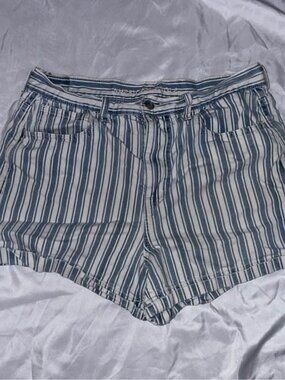 American Eagle Striped Denim Shorts, Size 12